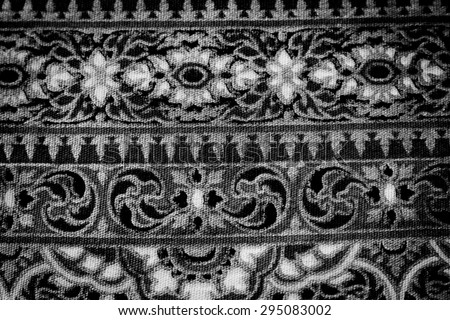 Old fabric thai silk handcraft ,detail pattern fabric fashionable textile.
