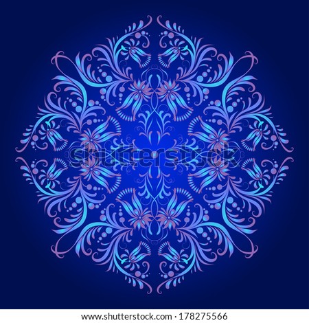 Arabesque ornament on a blue background