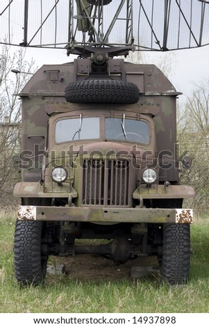 old russian military truck with radar