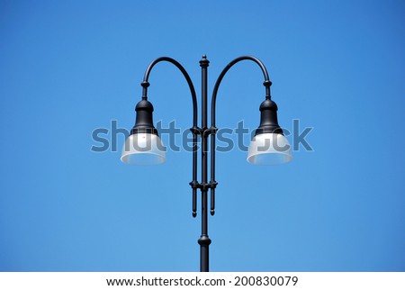 Street lamp in wrought iron ornamental