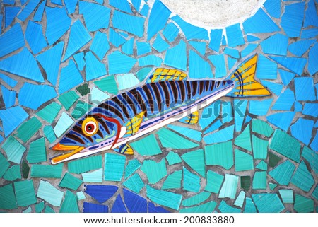 Representation of a ceramic fish,the Amalfi Coast. Italy
