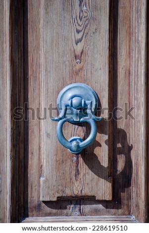 Medieval bronze door knob sounds