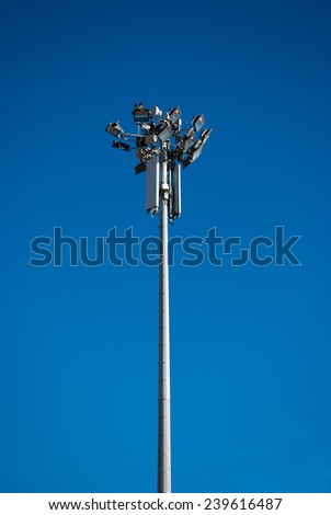 Pylon radio antennas and street light
