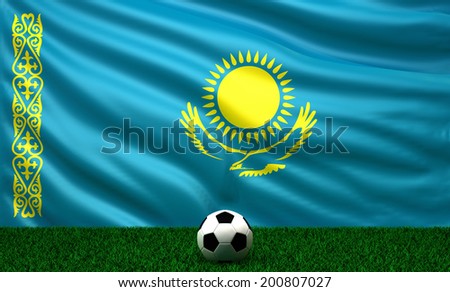 soccer ball with the flag of Kazakhstan