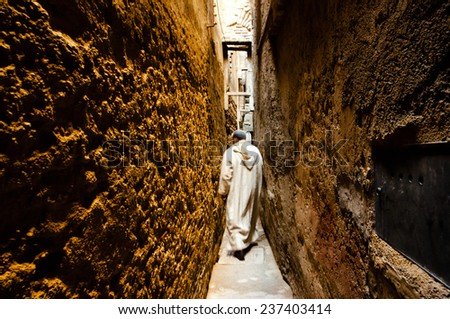 Narrow Medina Street - Fez - Morocco