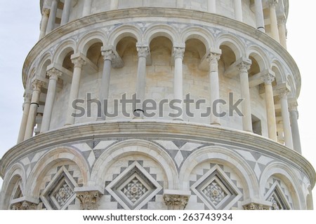 Architecture of Pisa Tower - Italy