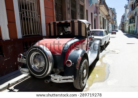 HAVANA, CUBA - June 7, 2015: Classic vintage Ford 1930 automobile