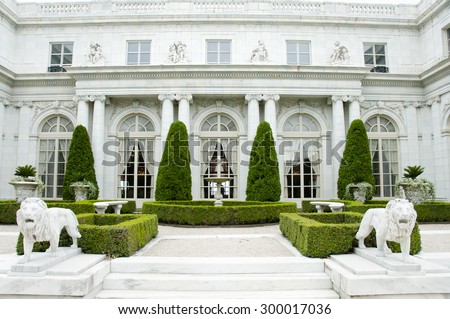 NEWPORT - RHODE ISLAND, USA - JULY 18, 2015: Rosecliff is one of the Gilded Age mansions built by architect Stanford White between 1898-1902