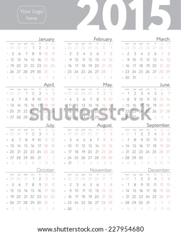 Calendar 2015 vector design template Calendar 2015 vector design template