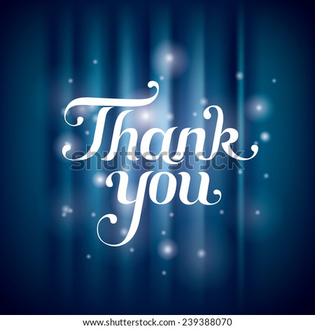Thank You - Lettering Words, Calligraphy On Dark Blue ...
