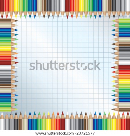 Background Color Html on Background With Color Pencils Frame Stock Vector 20721577