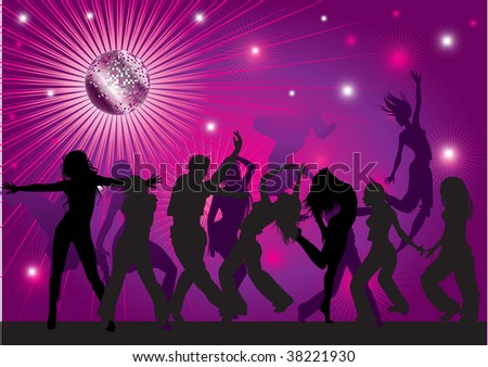 Dance Club Background. dancing in night club,