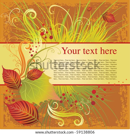 Vector frame with colorful autumn leafs. Thanksgiving (from my big 