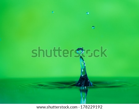 Green water drop