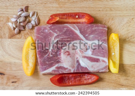 Fresh premium pork and herb for good steak