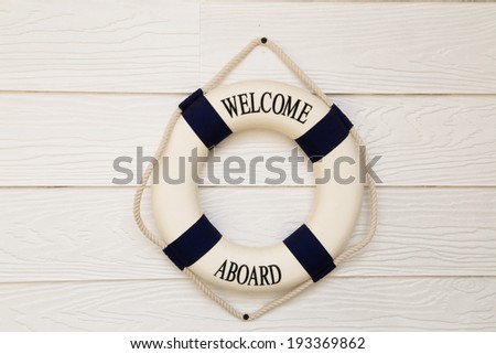Safety buoy  hanging on wall