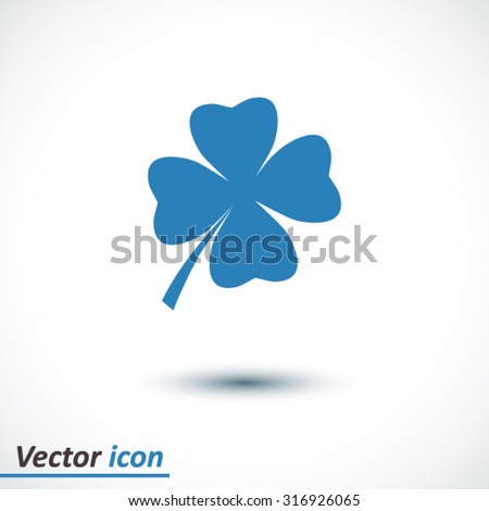 Leaf clover sign icon Saint Patrick's symbol Ecology concept Flat design style Leaf clover sign icon Saint Patrick's symbol Ecology concept Flat design style