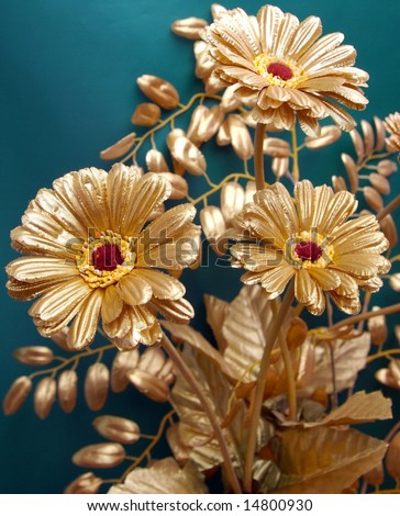 The Golden flower.The Decorative flowers-es of the gilded color.