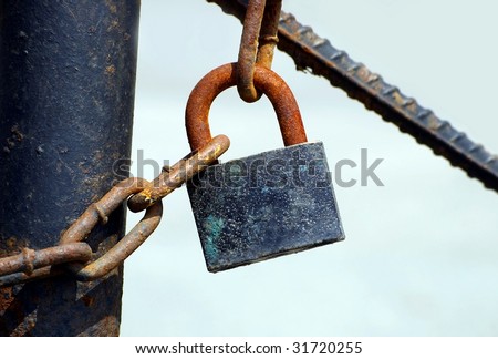 Lock and chain close-up