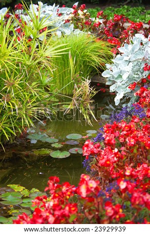 Nice fresh garden water landscape is good idea for your back yard.