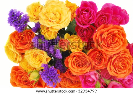 brown wedding bouquets orange yellow roses