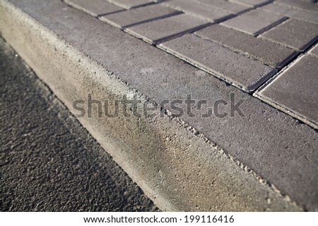 concrete sidewalk closeup and pavement