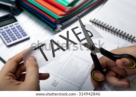 office work and metaphor for the payment of taxes