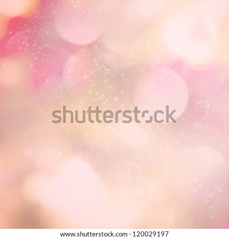 Soft pink light abstract background with sparkling white stars.