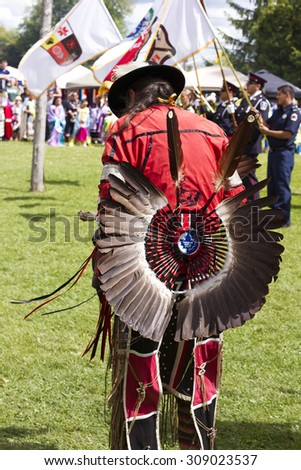 RAMA, ONTARIO/CANADA - AUGUST 23, 2015:  30th Annual Chippewas of Rama First Nation Powwow.