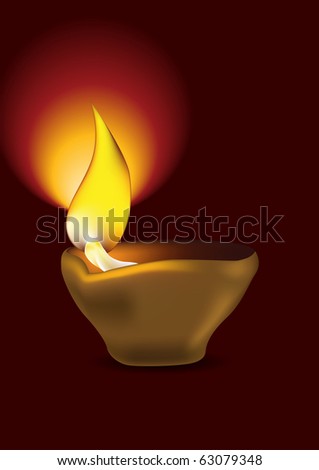 oil lamp vector. Diwali Diya - Oil lamp for