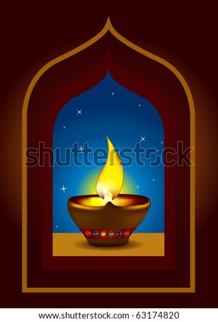 oil lamp vector. Diwali Diya - Oil lamp for