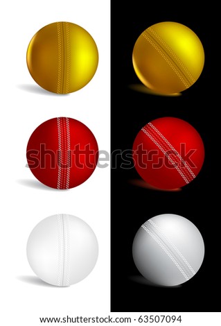cricket ball white. stock vector : Cricket Ball in