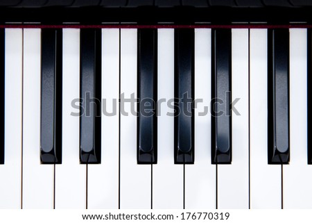 Top view of Piano keys