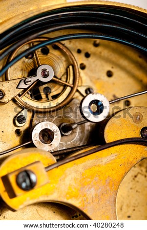 Detail of antique gold clock, macro lens