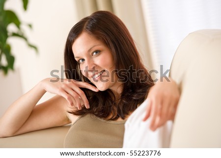 Young woman relax in lounge  on sofa