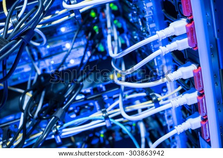 Power socket of datacenter of internet server racks