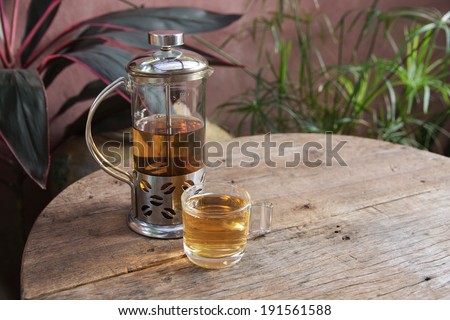 Afternoon Tea Relax on wooden background