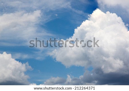 Beauty peaceful sky with white rain clouds great as background