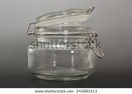closed empty glass jar