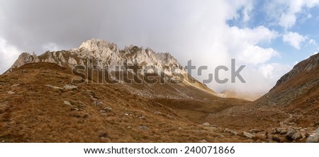 Switzerland, Walley of Blenio. Mountain walking. Passo Colombe and Passo of the Sole.