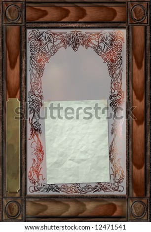 Pub door with blank paper panel