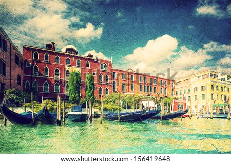 architecture of Venice. Italy. Picture in retro artistic style.
