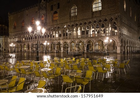 San Marco square at night. Venice. Italy.