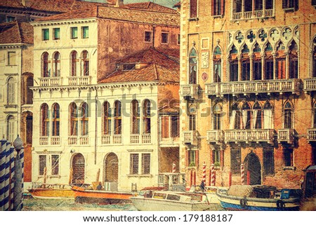 architecture of Venice. Italy. Picture in artistic retro style.