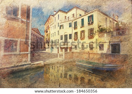 architecture of Venice. Italy. Picture in artistic retro style.