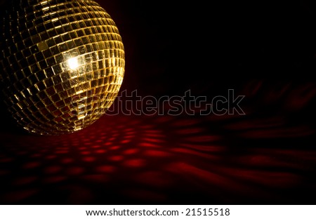 mirror ball on the red background