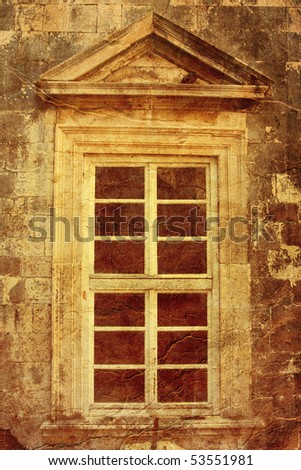 old window - picture in artistic retro style