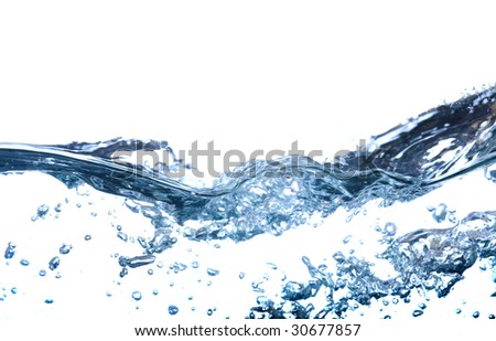 water bubble and wave on white background