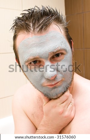 young man with facial mask