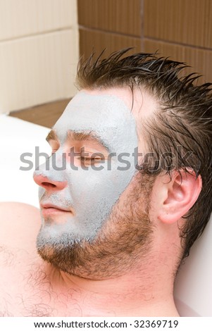 young man with facial mask